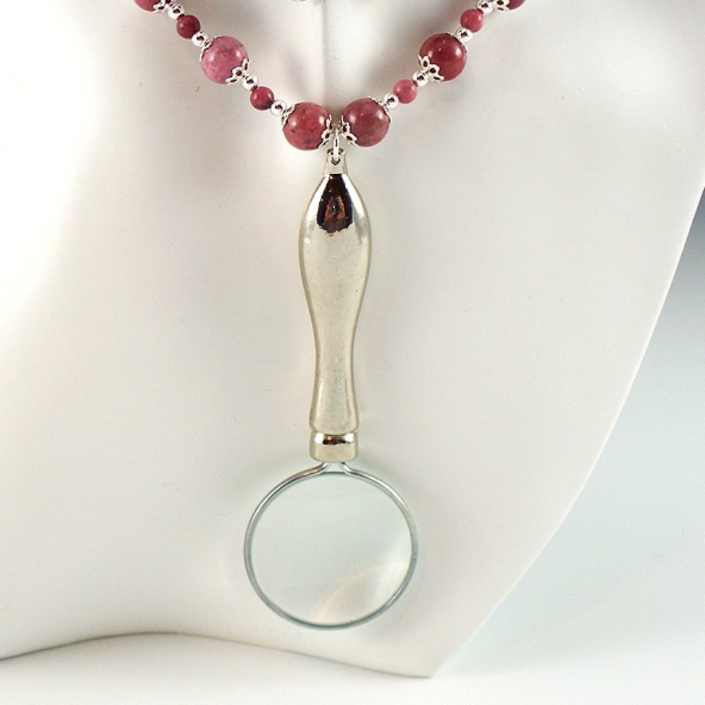 Rhodonite Magnifying Glass Necklace